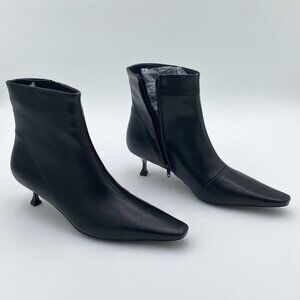 Women Ankle Boots Kitten Heel Short Booties squar Toe Side Zipper Shoes Fall Win